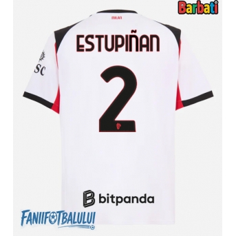 AC Milan Pervis Estupinan #2 Tricou Fotbal Replică 2025-26 Barbati Deplasare